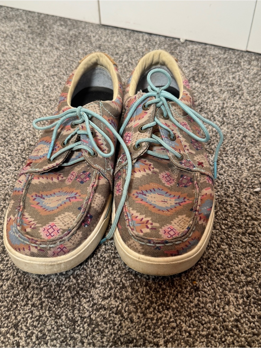 Twisted X Hooey Womens 9.5 Aztec Southwest Canvas Loper Shoes - Picture 2 of 8